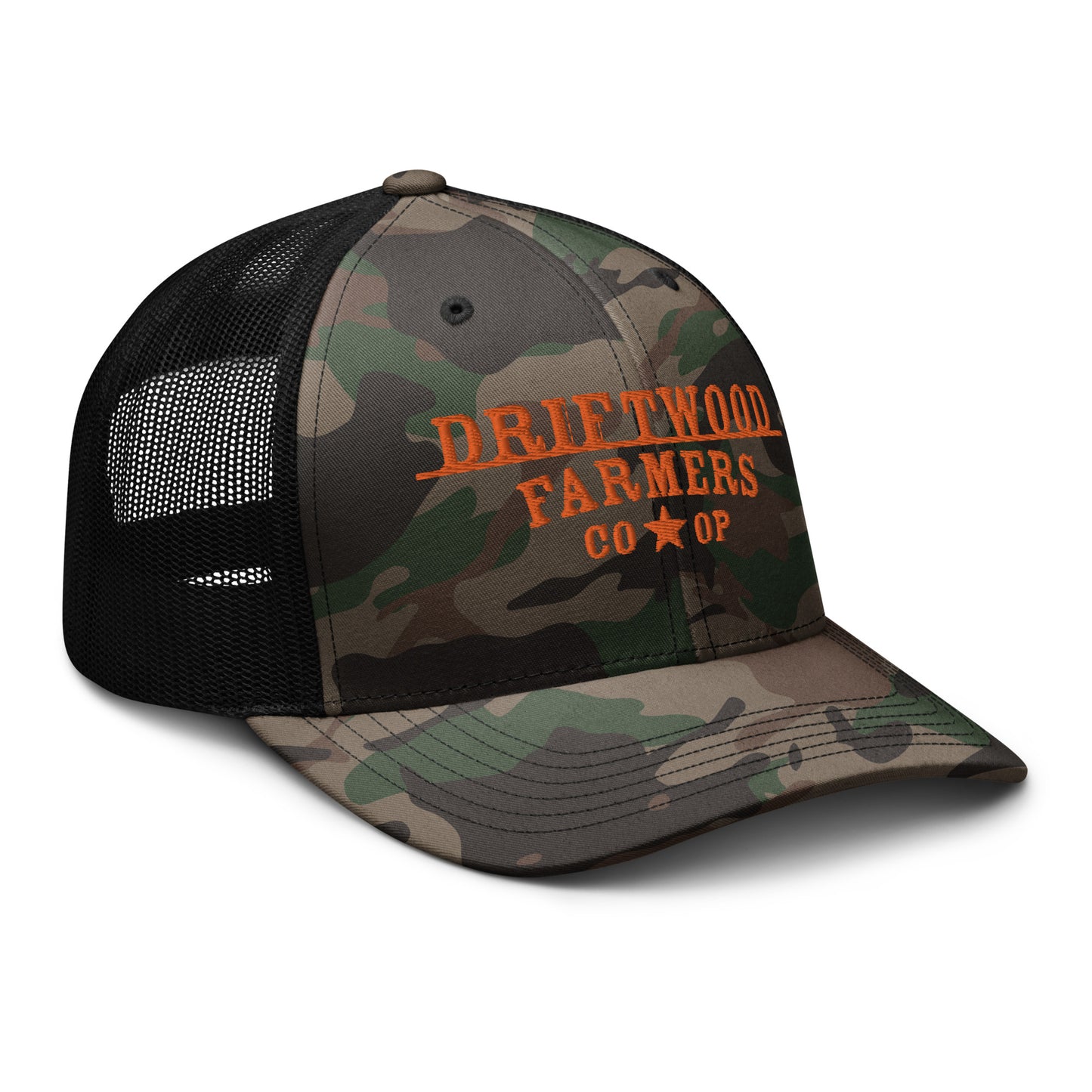 Driftwood CO-OP Camouflage trucker hat
