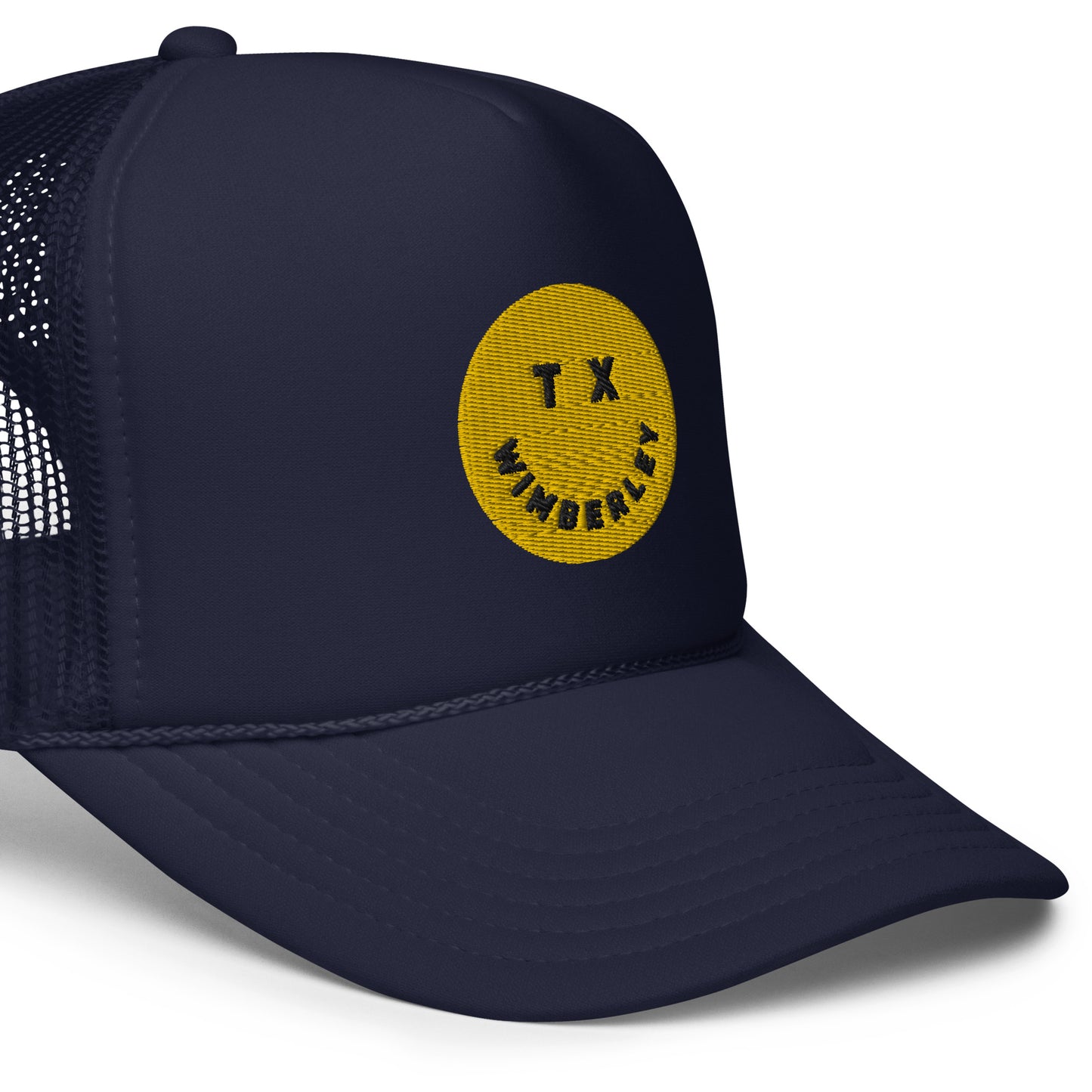 Wimberley Smile Foam trucker hat - Navy/Yellow
