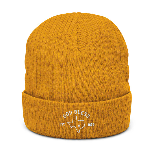God Bless Texas - Ribbed knit beanie