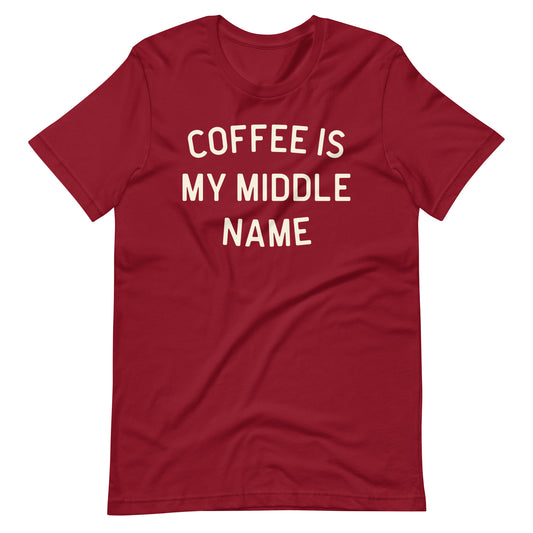 Coffee Is My Middle Name - Dark t-shirt