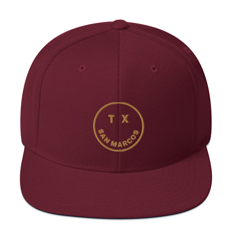 Smile San Marcos TX, Snapback Hat, front view