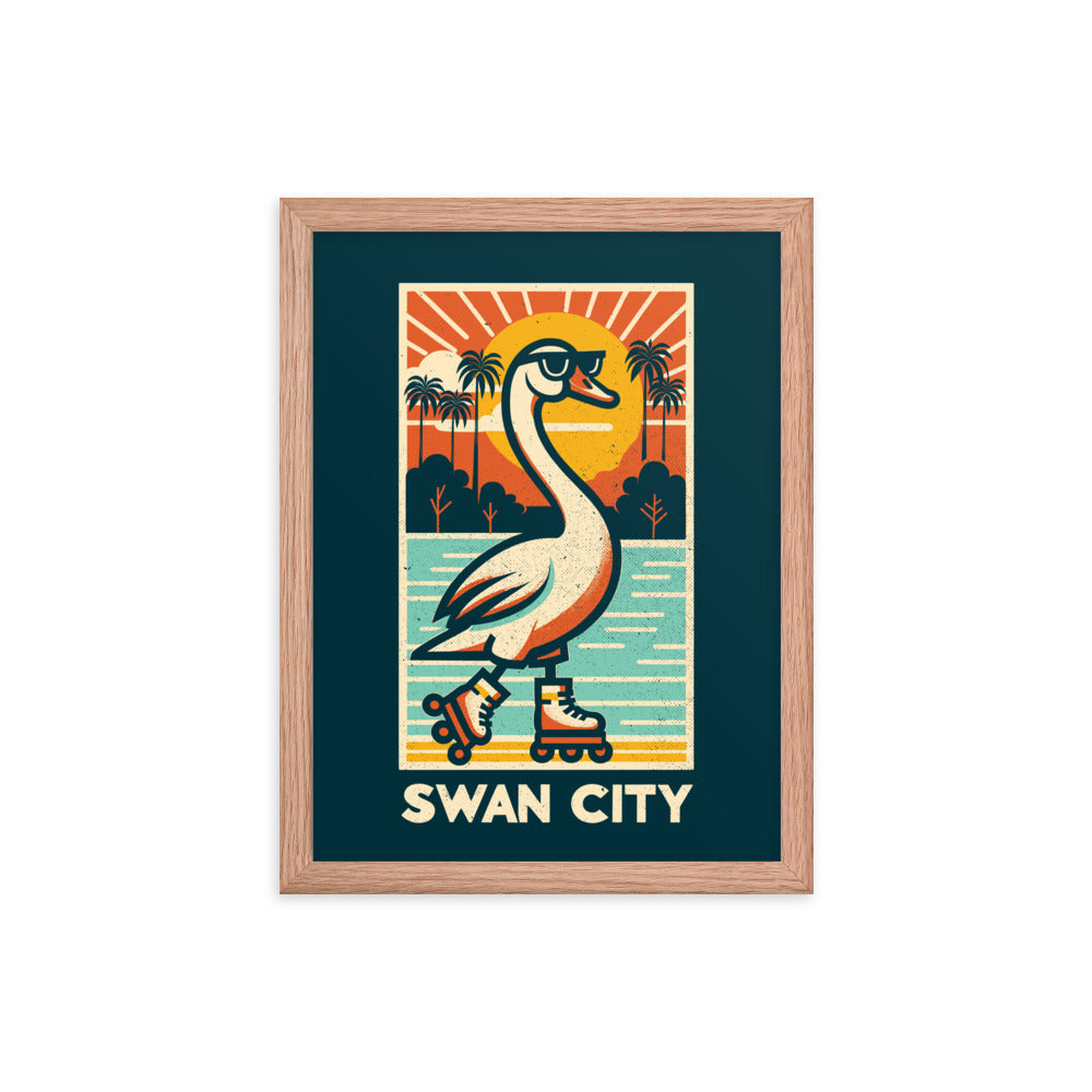 Swan City - Framed poster