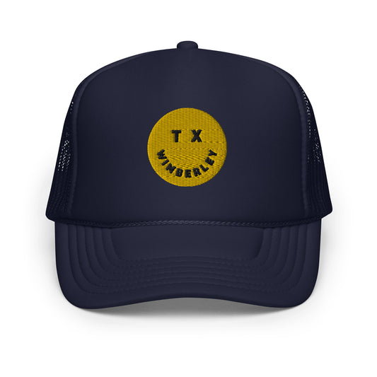 Wimberley Smile Foam trucker hat - Navy/Yellow