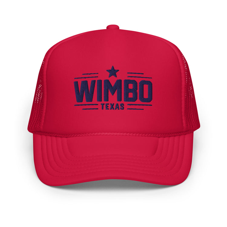 WIMBO Foam trucker hat, RED, front view