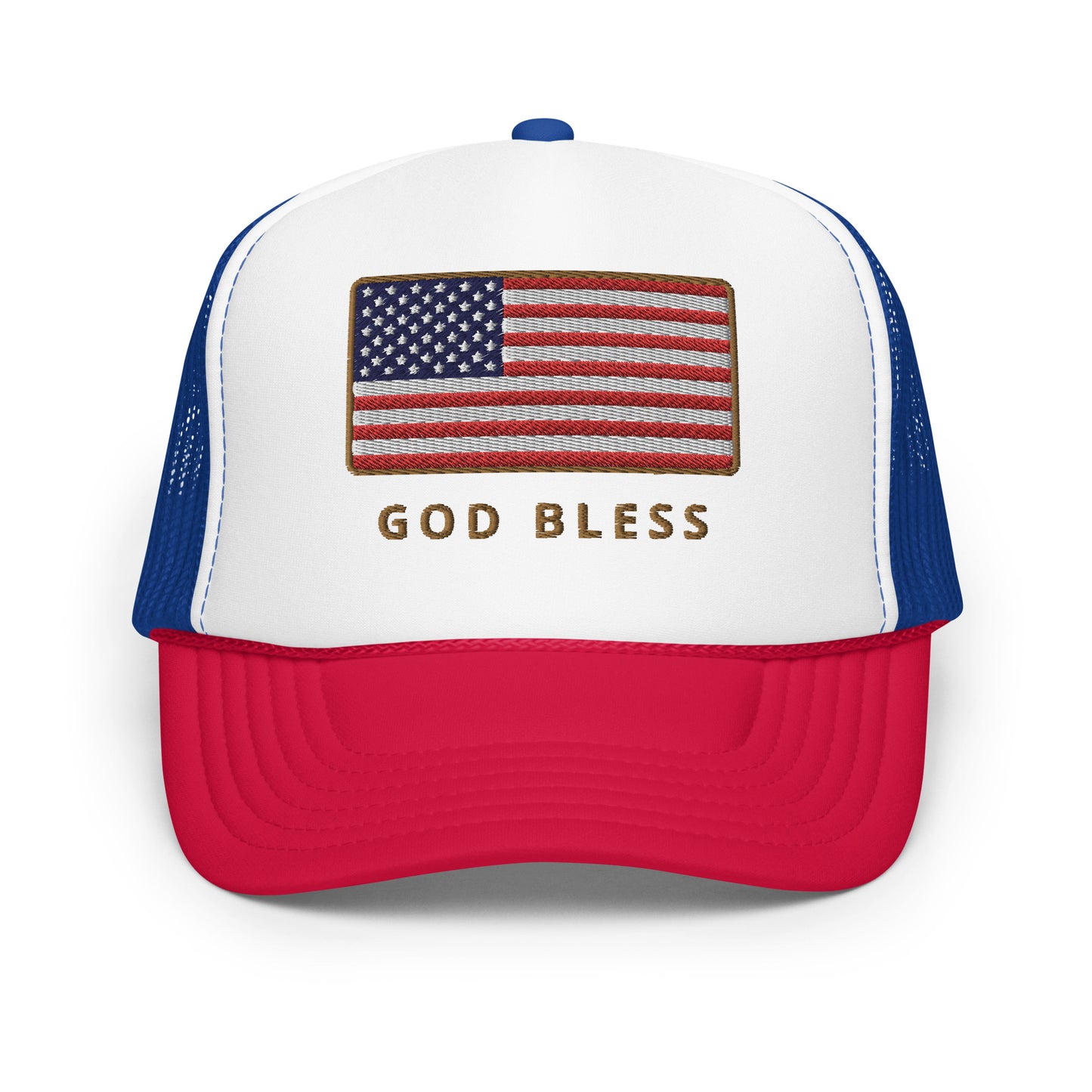 GOD BLESS USA Foam trucker hat