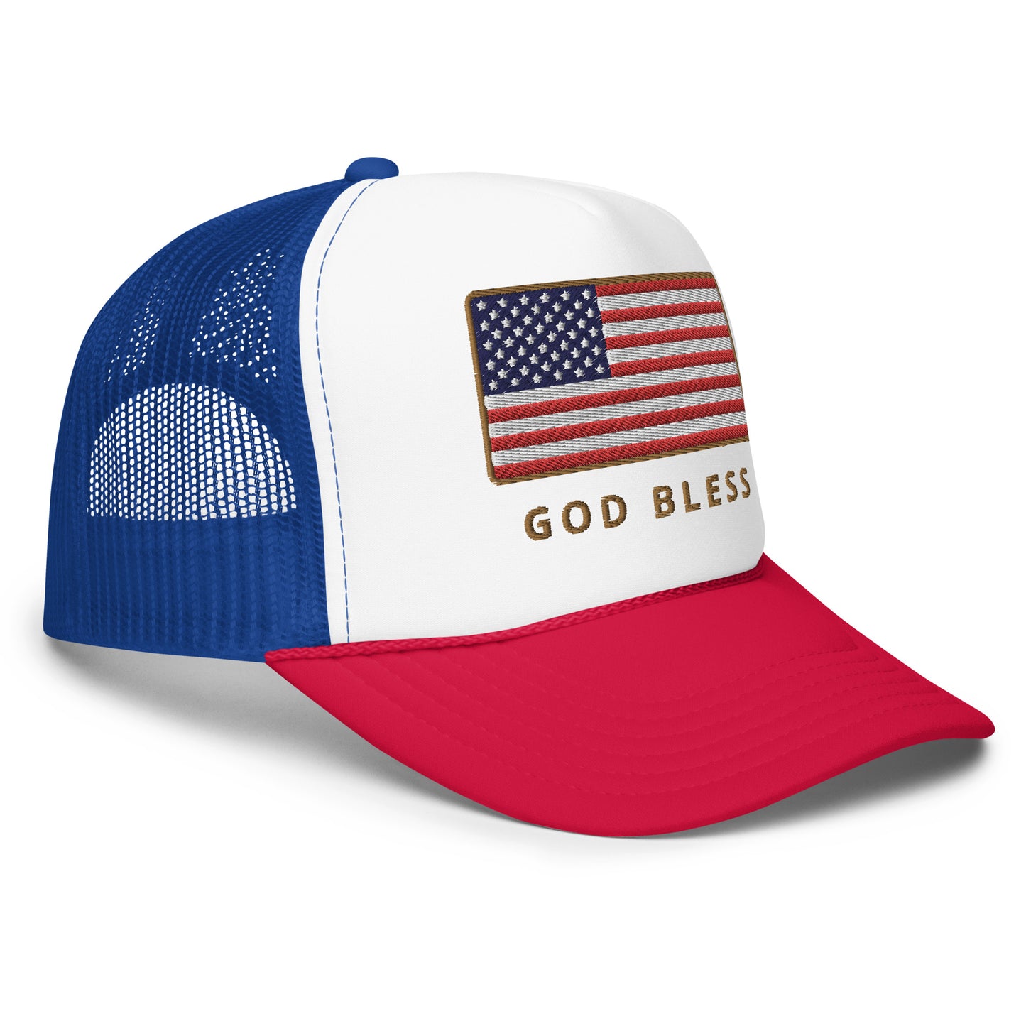 GOD BLESS USA Foam trucker hat