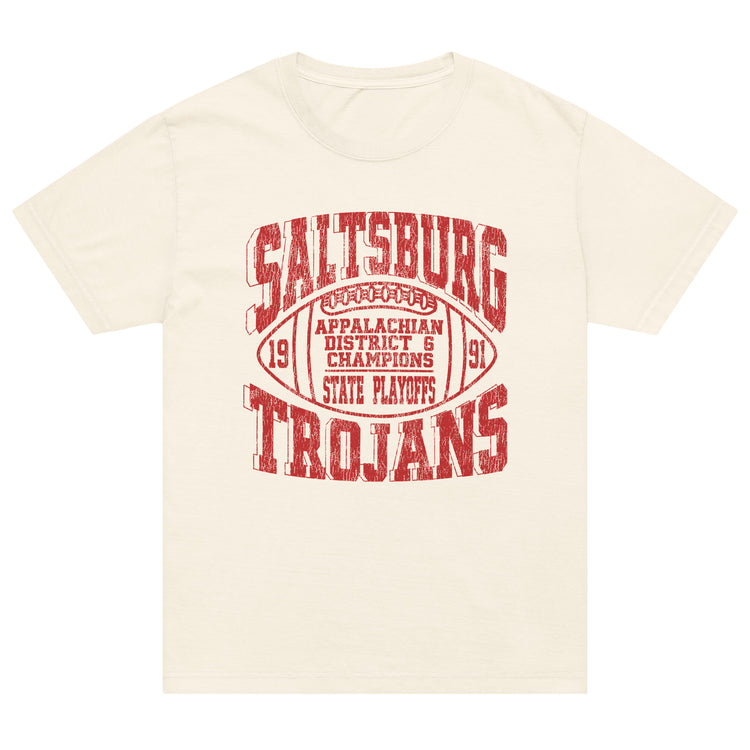 Saltsburg Trojans t-shirt, Vintage White, front view