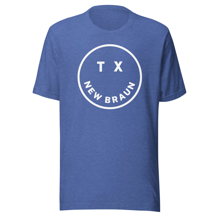 New Braunfels TX Smile, Unisex t-shirt, front view